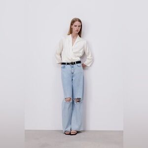 Zara - Wide leg ripped jeans